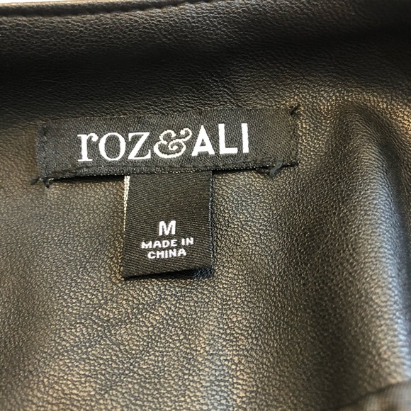 Roz & Ali black ruffled vegan leather jacket - Picture 3 of 5